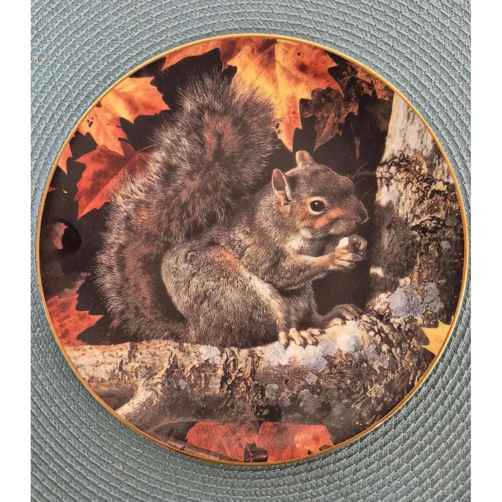 Limited Edition Carl Brender "Golden Season - Gray Squirrel" Collector Plate